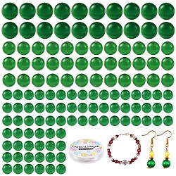DIY Round Cat Eye Beads Bracelet Making Kit, Including Round Cat Eye Beads, Elastic Thread, Green, Beads: 175pcs/set(DIY-SZ0006-56D)