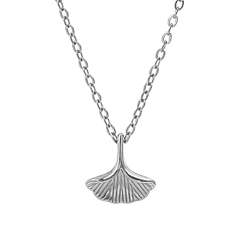 Stainless Steel Necklaces, Shell, Stainless Steel Color, 15.75 inch(40cm)
