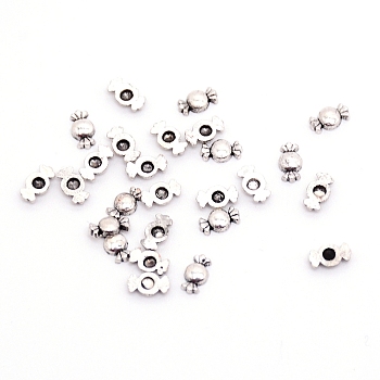 Alloy Cabochons, Nail Art Decoration Accessories for Women, Cadmium Free & Lead Free, Candy, Antique Silver, 3x6x1mm, about 100pcs/bag