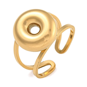 304 Stainless Steel Finger Ring, Real 18K Gold Plated Cuff Ring, Letter O, Inner Diameter: 18mm, Letter: 14~15x6.5~19mm