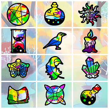 Suncatcher Craft Set, for Kids Window Paint Art Painting, Mixed Patterns, 19.9~21x7.6~21cm, about 12pcs/set