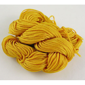 Nylon Thread, Nylon Jewelry Cord for Custom Woven Bracelets Making, Dark Goldenrod, 1.5mm, 14m/batch
