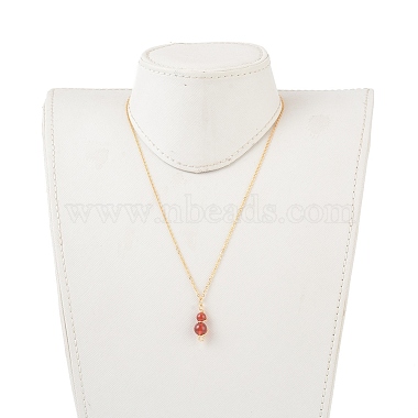 Natural Gemstone Pendant Necklace & Dangle Earrings Jewelry Sets(SJEW-JS01060)-6