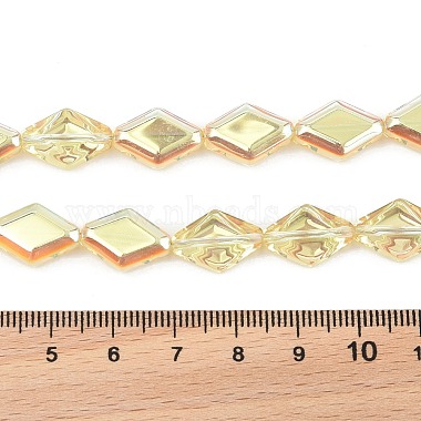 Electroplate UV Plating Glass Beads Strands(EGLA-B010-01A-HP02)-4