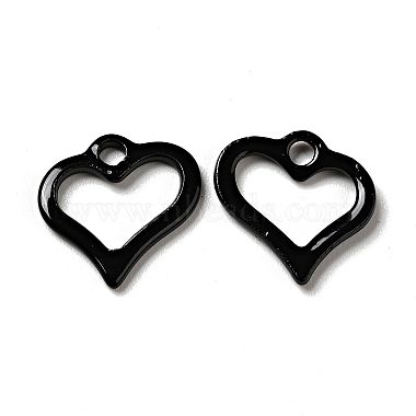 Black Heart 201 Stainless Steel Charms
