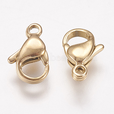 Ion Plating(IP) 304 Stainless Steel Lobster Claw Clasps(STAS-P185-11-G)-2