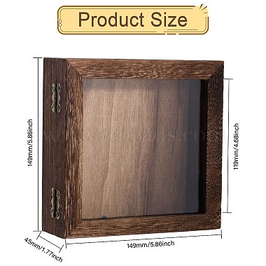 Vitrine carrée en bois pour insectes avec tapis en mousse EVA blanc à l'intérieur(CON-WH0086-103B)-2