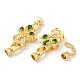 Rack Plating Brass Micro Pave Green Cubic Zirconia Fold Over Clasps(KK-H447-13G)-2