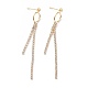 Brass Cubic Zirconia Tassels Stud Earring Findings(X-KK-S350-050G)-2