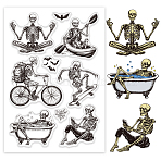 Custom Summer Theme PVC Plastic Clear Stamps, for DIY Scrapbooking, Photo Album Decorative, Cards Making, Skeleton, 160x110mm(DIY-WH0631-0363)
