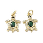 Brass Micro Pave Cubic Zirconia Pendants, Tortoise Charms, Rack Plating, Long-Lasting Plated, Lead Free & Cadmium Free, Real 18K Gold Plated, Green, 16.5x12.5x2.5mm, Jump Ring: 5x1mm, Inner Diameter: 3.3mm
(KK-K420-03B-G)
