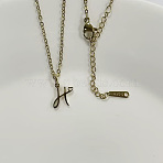 304 Stainless Steel Letter Pendant Necklaces, Golden, Lead Free & Nickel Free & Cadmium Free, Letter H, 20.08~20.28 inch(51~51.5cm), charm: 11x8mm(NJEW-WH0027-04H-G-NR)