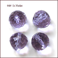 Imitation Austrian Crystal Beads, Grade AAA, Faceted, Teardrop, Lilac, 10mm, Hole: 0.9~1mm(SWAR-F067-10mm-04)