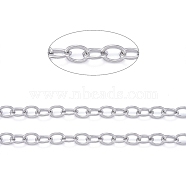 304 Stainless Steel Cable Chains, Unwelded, with Spool, Stainless Steel Color,8x6x1mm, about 32.8 Feet(10m)/roll(CHS-F011-02A-P)