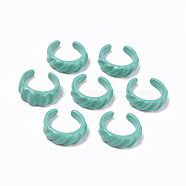 Spray Painted Alloy Cuff Rings, Open Rings, Cadmium Free & Lead Free, Medium Aquamarine, Inner Diameter: 9mm(X-RJEW-T011-04-RS)