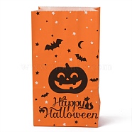Halloween Theme Kraft Paper Bags, Gift Bags, Snacks Bags, Rectangle, Pumpkin Pattern, 23.2x13x8cm(CARB-H030-A01)