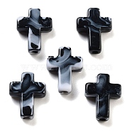 Acrylic Beads, Cross, Imitation Gemstone, Black, 15.5x12x4.5mm, Hole: 2mm, 1064pc/500g(OACR-U005-03F)