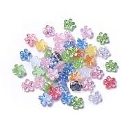 Resin Cabochons, with Paillette, Flower, Mixed Color, 12x6.5mm(RESI-F017-07)
