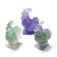 Natural Fluorite Display Decorations, Rooster, 34.5x21x52.5mm(G-O200-02)