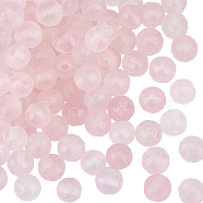 Natural Rose Quartz Round Beads Strands, Faceted, Round, 6mm, Hole: 1mm, about 30pcs/strand, 7.48''(19cm), 3 strands/box(G-OC0003-58)