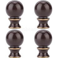 Zinc Alloy Ball Lamp Finials for Lamps Top Knob, Lamp Shade Holder Screw Cap, Round, Black, 24x37mm, Hole: 5.5mm(FIND-WH0110-067)