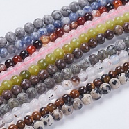 Natural Mixed Gemstone Beads Strands, Round, 4mm, Hole: 1mm, about 95pcs/strand, 15.5 inch(G-G151-4mm-M1)