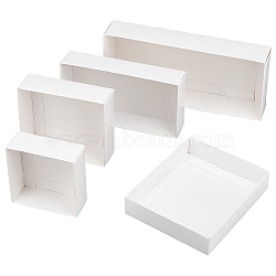 10Pcs 5 Style Paper Boxes, Gift Wrapping Boxes, for Garment Packing box, Cosmetic box, Rectangle & Square, White, 85~225x85~95x30~43, 2pcs/style(CON-BC0002-32A)