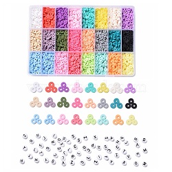 DIY Beads Jewelry Kits, Including Disc/Flat Round Handmade Polymer Clay Beads, Heishi Beads, Flat Round Acrylic Beads, Mixed Color, 6x1mm, Hole: 2mm, 240g(DIY-JQ0001-06-6mm)