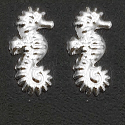 Ocean Themed Alloy Cabochons, Nail Art Decoration Accessories for Women, Sea Horse Shape, Silver, 10x5x1mm(MRMJ-WH0063-26S)