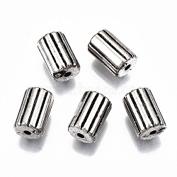 CCB Plastic Beads, Corrugated Column, Antique Silver, 11.5x7.5mm, Hole: 1.6mm(CCB-T011-91AS)