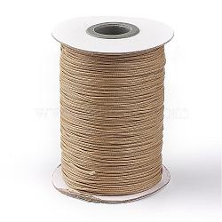 Korean Waxed Polyester Cord, Tan, 1mm, about 85yards/roll(YC1.0MM-A142)