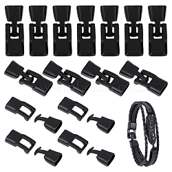 20 Sets Alloy Snap Lock Clasps, for Bracelet Making Findings, Electrophoresis Black, 34mm(FIND-AR0003-21)