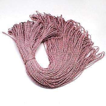 Polyester & Spandex Cord Ropes, 1 Inner Core, with Patterns, for Shoe Lace Cord Making, Red, 2mm, about 109.36 yards(100m)/bundle
