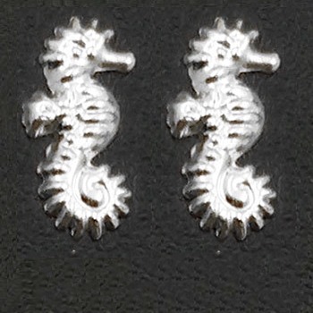 Ocean Themed Alloy Cabochons, Nail Art Decoration Accessories for Women, Sea Horse Shape, Silver, 10x5x1mm