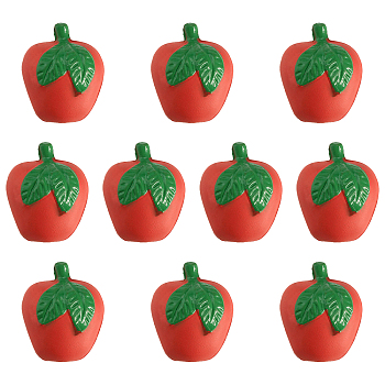 10Pcs Plastic Apple Toy, Imitation Fruits, for Dollhouse Accessories Pretending Prop Decorations, Cerise, 19.5x16.5x16mm
