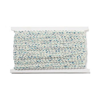 Polyester Wavy Lace Trim, for Curtain, Home Textile Decor, Blue, 3/8 inch(9mm)