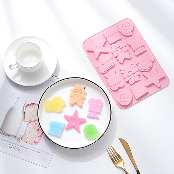 Photography Theme Food Grade Silicone Molds, Baking Molds, for Chocolate, Candy, Biscuits Molds, Pink, 234x166x7.5mm