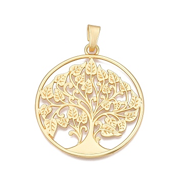 The Tree of Life Rack Plating Alloy Big Pendants, Lead Free & Nickel Free & Cadmium Free, Matte Gold Color, 69x62.5x2mm, Hole: 11.5x7mm