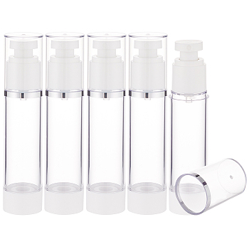 Plastic Empty Refillable Airless Pump Bottle, Travel Lotion Foundation Containers, Column, Clear, 3.25x14.9cm, Capacity: 50ml(1.69fl. oz)