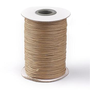 Korean Waxed Polyester Cord, Tan, 1mm, about 85yards/roll