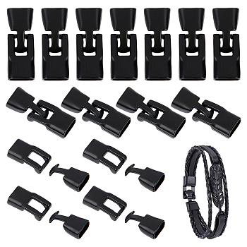20 Sets Alloy Snap Lock Clasps, for Bracelet Making Findings, Electrophoresis Black, 34mm