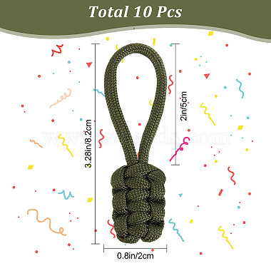 10Pcs Polyester Braided Replacement Zipper Puller Tabs(FIND-GF0003-50A)-2