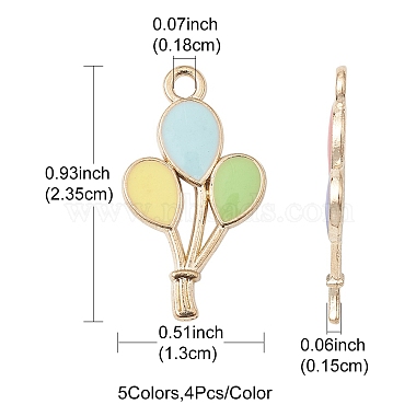 20個5色の合金エナメルペンダント(ENAM-YW0002-82)-3