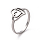 201 Stainless Steel Interlocking Double Heart Finger Ring(RJEW-J051-03P)-1