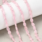 Natural Rose Quartz Beads Strands, Teardrop, Faceted, 6x4x2.5mm, Hole: 0.6mm, about 62~68pcs/strand, 15.16~15.55''(38.5~39.5cm)(G-B159-A06)