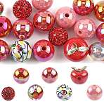 DIY Acrylic and Pave Disco Ball Beads Findings Kits, Apple, 17.5x17mm, Hole: 3.3mm(DIY-FS0010-56A)