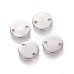 Tarnish Resistant 304 Stainless Steel Links connectors, Flat Round, Stainless Steel Color, 10x1mm, Hole: 1mm(STAS-L226-020C-P)