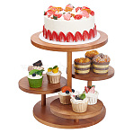 4-Tier Wooden Round Tiered Display Riser Stands for Jewelry, Pot Plants, Peru, 41x39x33cm(ODIS-WH0086-168)