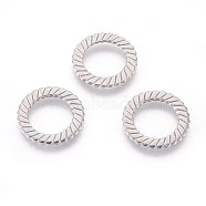 Tarnish Resistant 304 Stainless Steel Linking Rings, Ring, Stainless Steel Color, 18x1.3mm, Inner Diameter: 12mm(STAS-F187-52P)