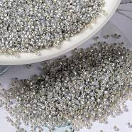 MIYUKI Round Rocailles Beads, Japanese Seed Beads, 15/0, (RR2355) Silverlined Light Smoke Opal, 1.5mm, Hole: 0.7mm, about 5555pcs/10g(X-SEED-G009-RR2355)
